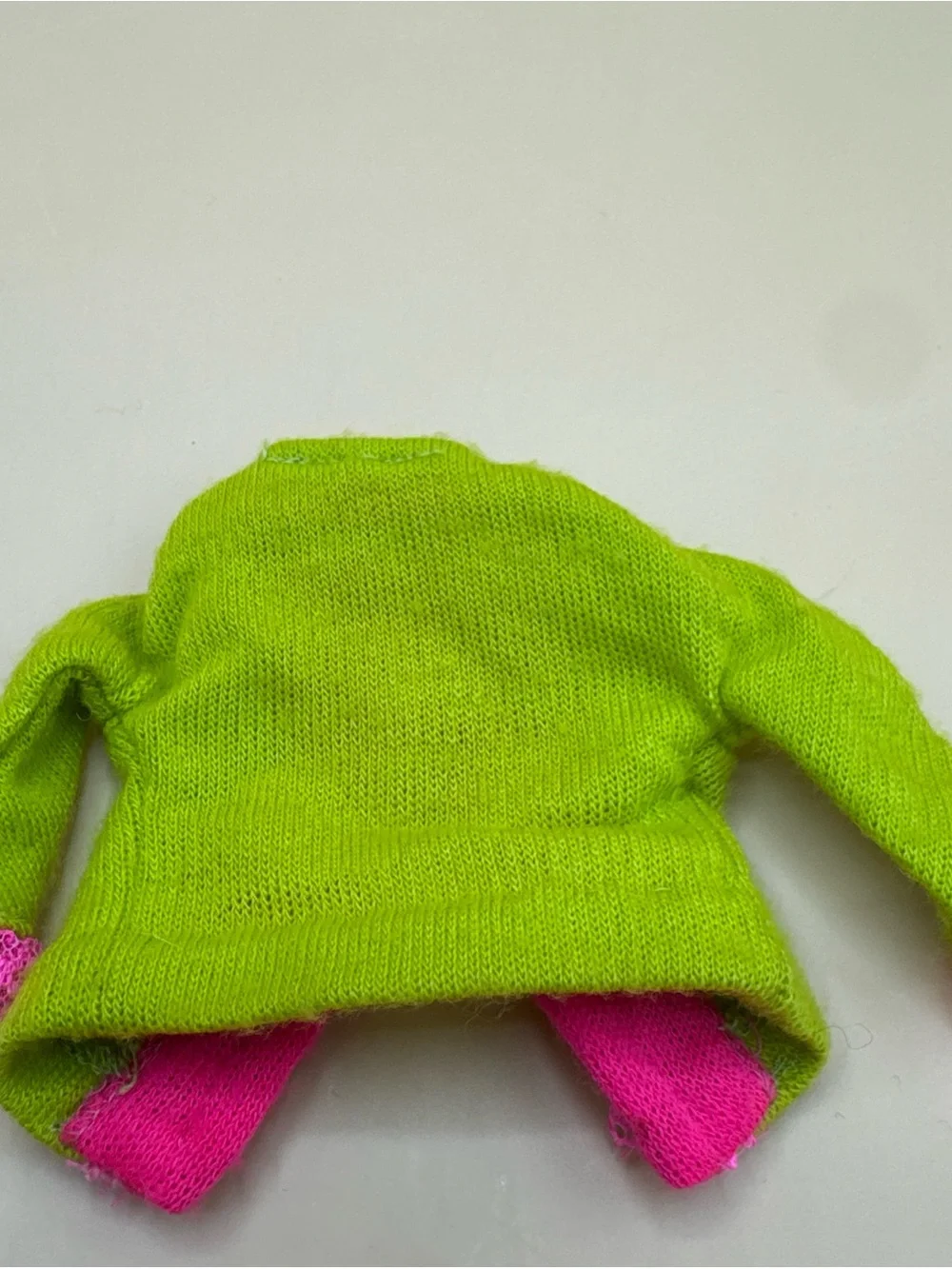 MATTEL BARBIE #1858 FANCY DANCY KNIT JACKET GREEN HOT PINK  doll clothes 1968